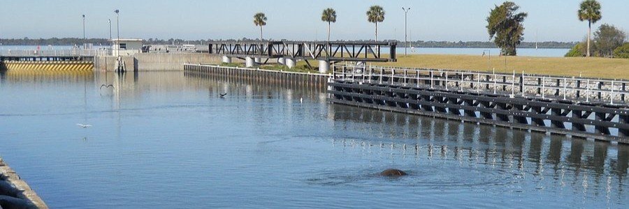 Banana River Lock near Titusville connecting the Indian River Lagoon and Mosquito Lagoon.