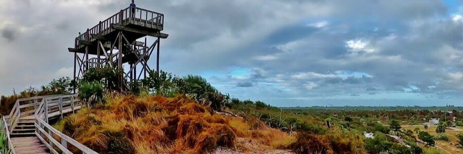Hobe Mountain Observation Tower overlooking Jonathan Dickinson State Park in Hobe Sound, Florida.