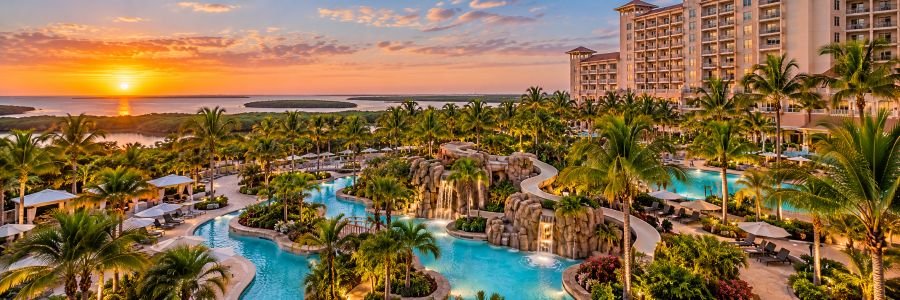 Hyatt Regency Coconut Point Resort & Spa with tropical pools, lazy river, and waterslides