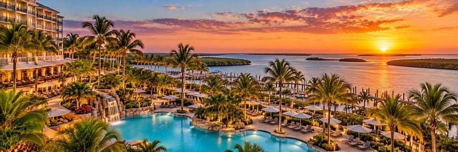 Marriott Sanibel Harbour Resort & Spa with tropical pool and waterfront sunset views