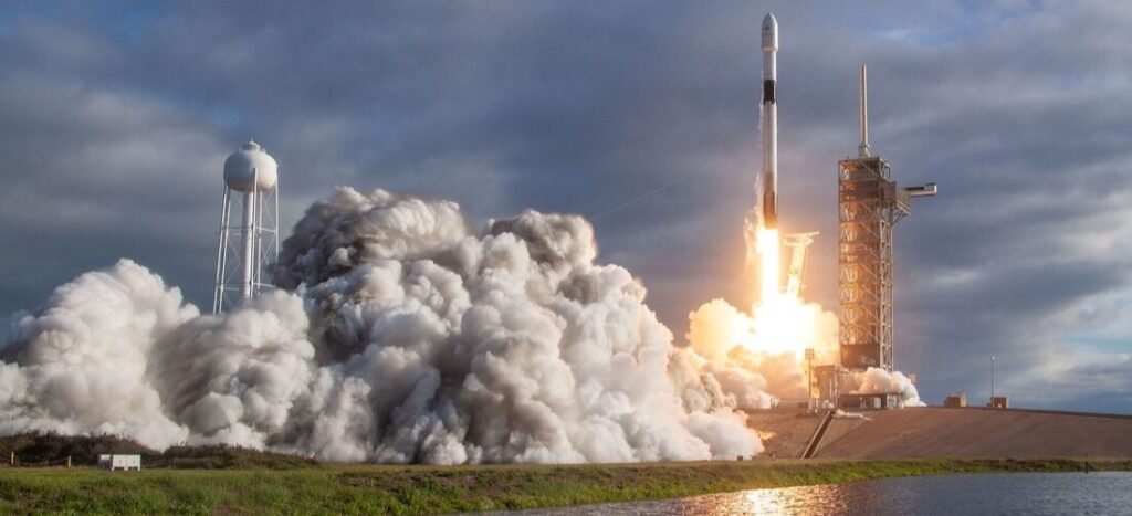 Rocket launch near Titusville Florida along the Space Coast