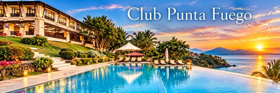 Club Punta Fuego | Luxury Beach Resort in Nasugbu Sparkling turquoise infinity pool overlooking the ocean at Club Punta Fuego, with tropical gardens, elegant resort buildings, and a beautiful sunset.