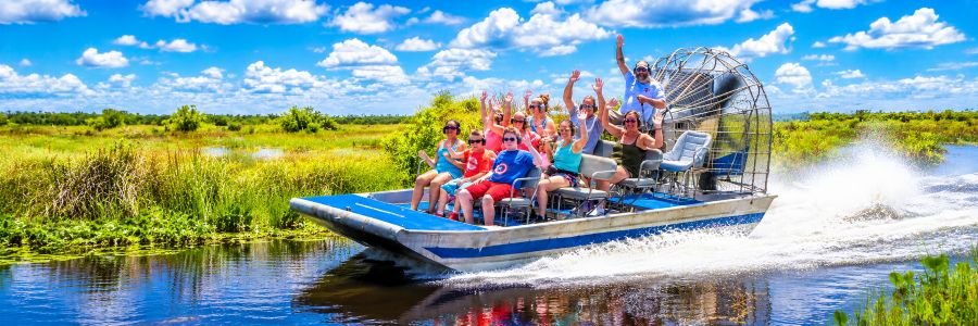 Best Day Trips From Delray Beach Airboat tour through the Florida Everglades on a day trip.
