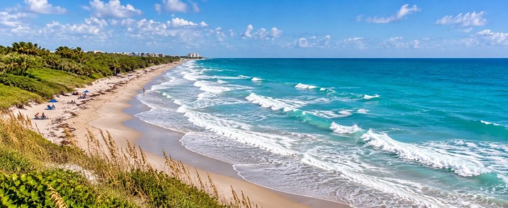 Juno Beach Florida coastline with turquoise Atlantic water and sandy beach